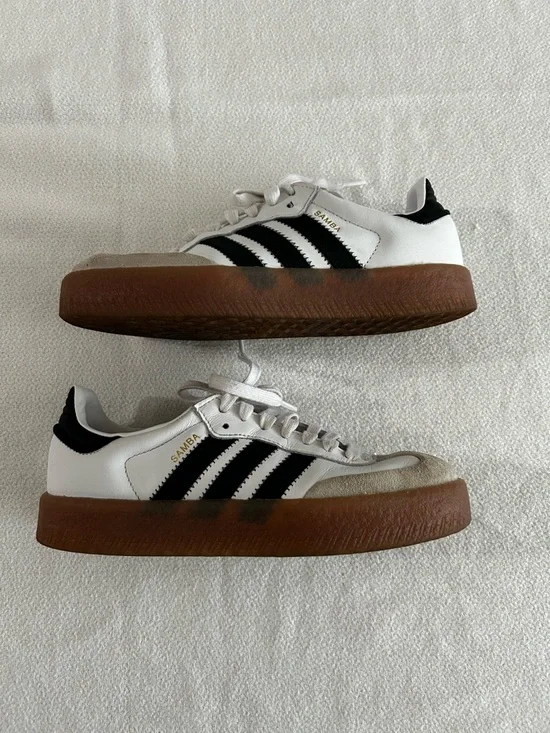 Adidas Women's Samba Sneakers in Black & White - Picture 5 of 9